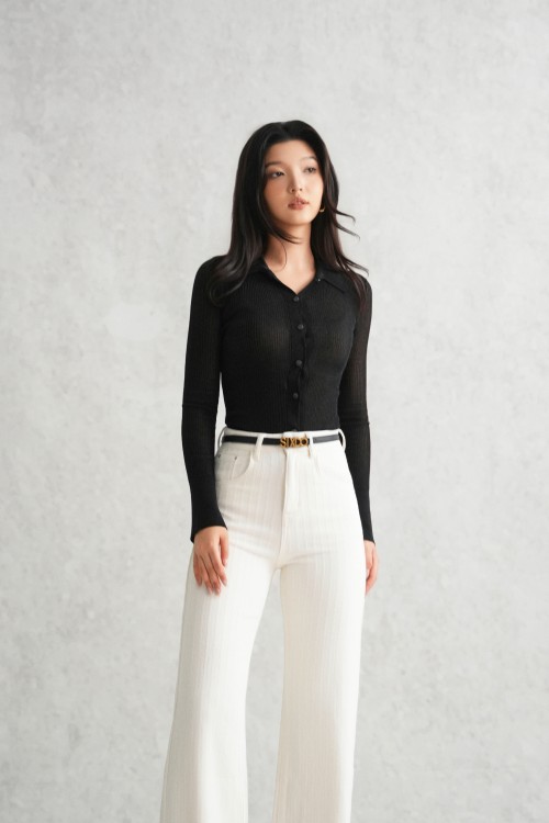 Sixdo White Denim Loose Pants